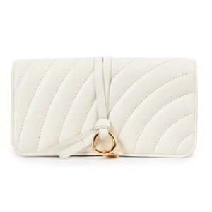 NWT Chloé White Alphabet Quilted Leather Long Wallet 7.5'' x 4''